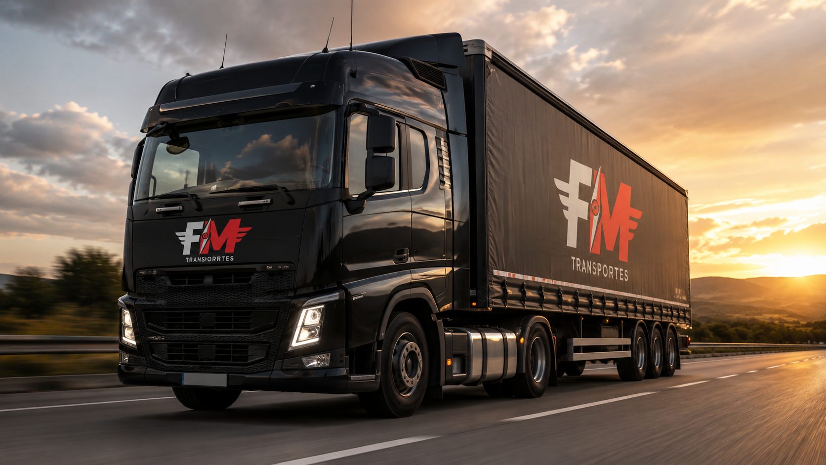 Frota F&M Transporte e Logística em rodovia